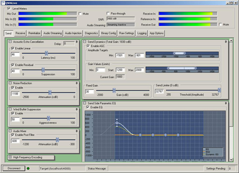 Send-side acoustic processing